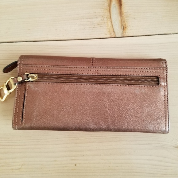 B. Makowsky Metallic Bronze Leather Wallet - Picture 2 of 7